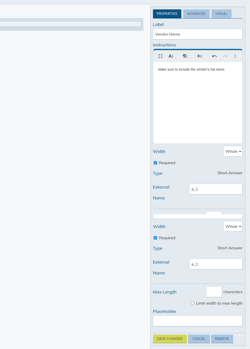 Properties tab.