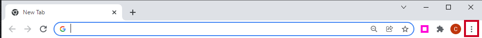 The More menu icon in the top-right corner of the Chrome browser.