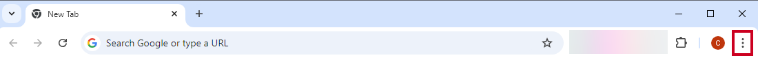 The More menu icon in the top-right corner of the Chrome browser.