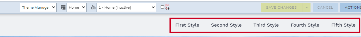 The options labeled First, Second, Third, Fourth, or Fifth style.