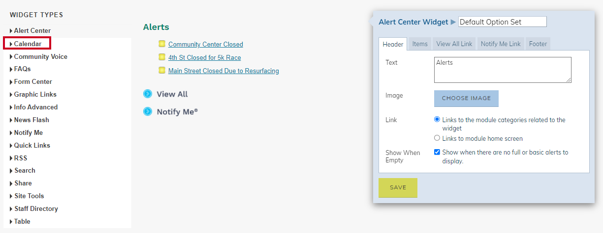 select calendar