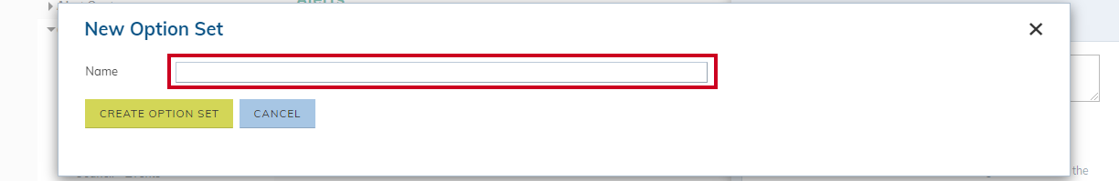 new option set name