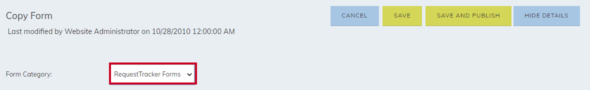 RequestTracker form
