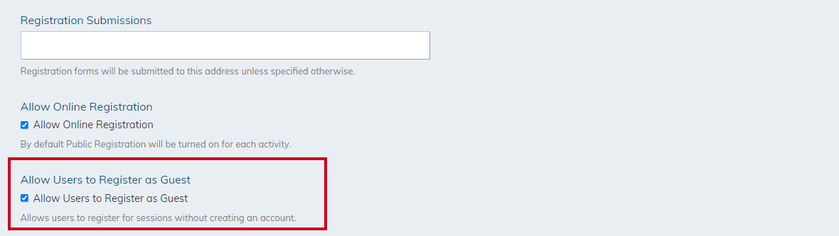 Allow users to register as guest