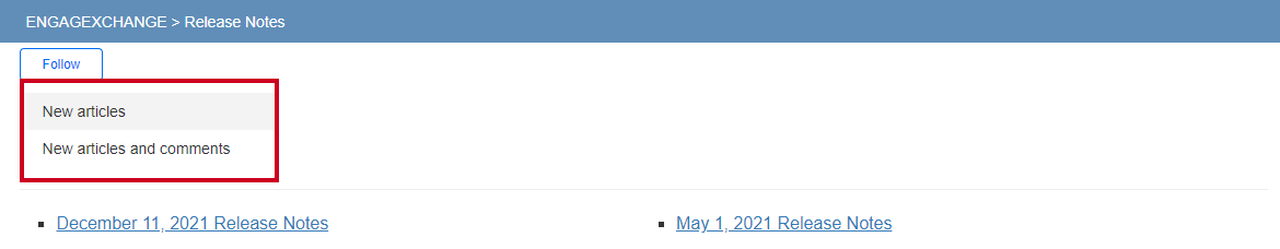 Follow new articles or articles and comments.