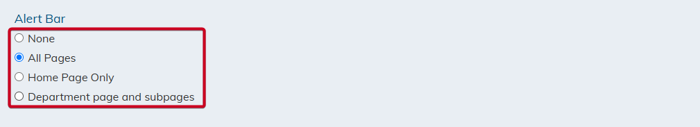 alert bar options