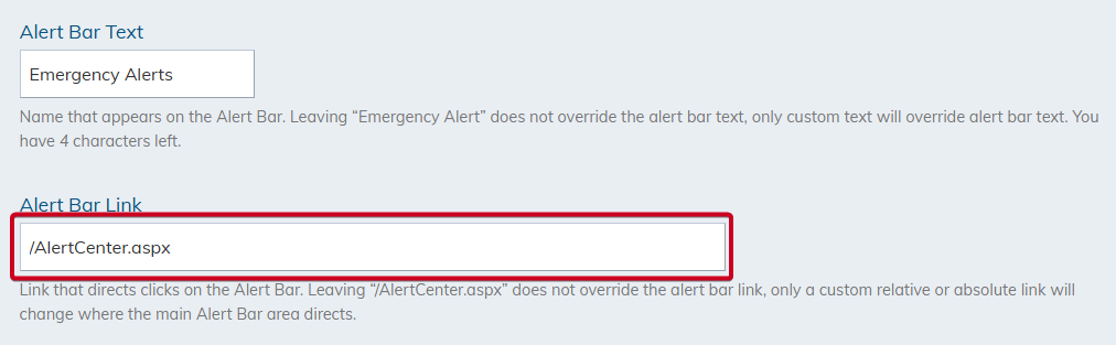 alert bar link