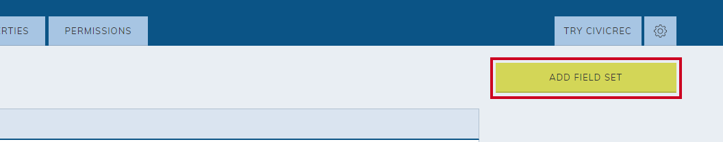 Add field set button.