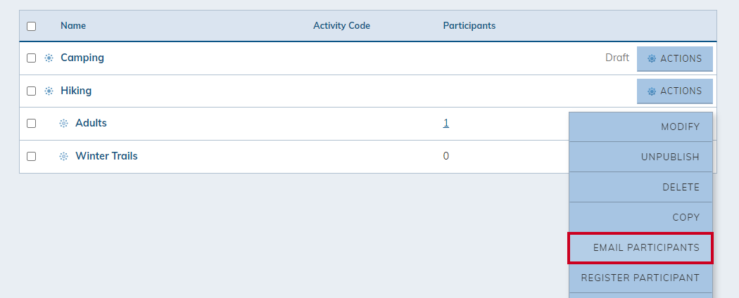 Email participants.