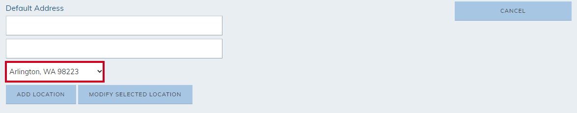 location dropdown menu