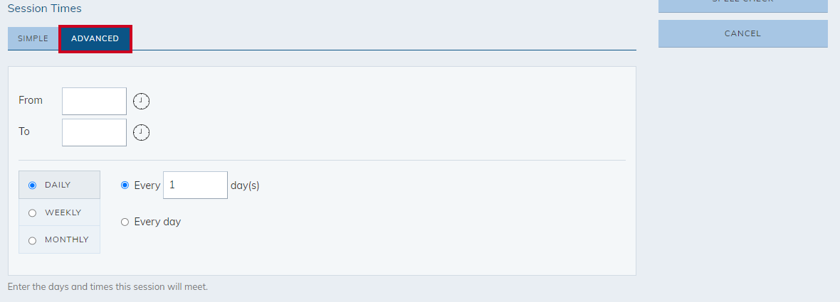 advanced tab