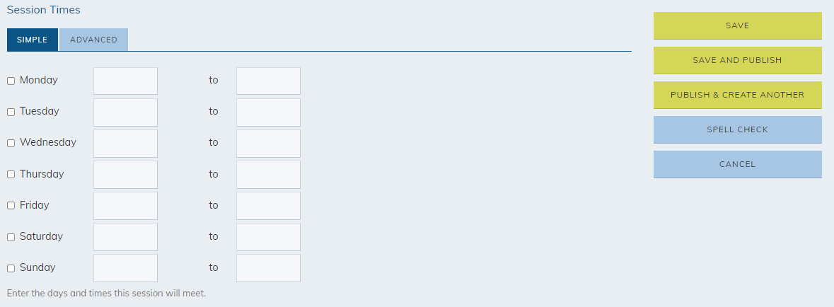 simple tab
