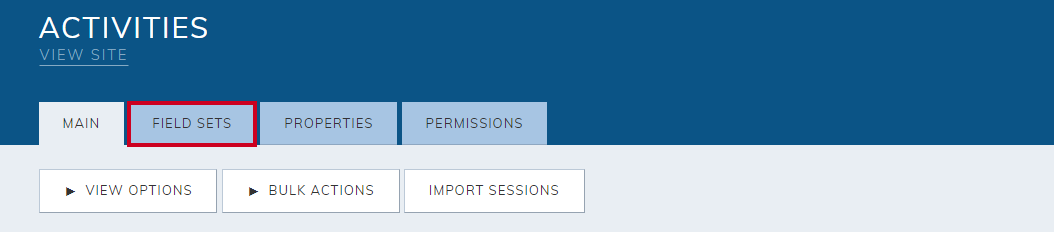 Field sets tab.