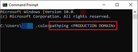 Pathping command in the Command Prompt program.