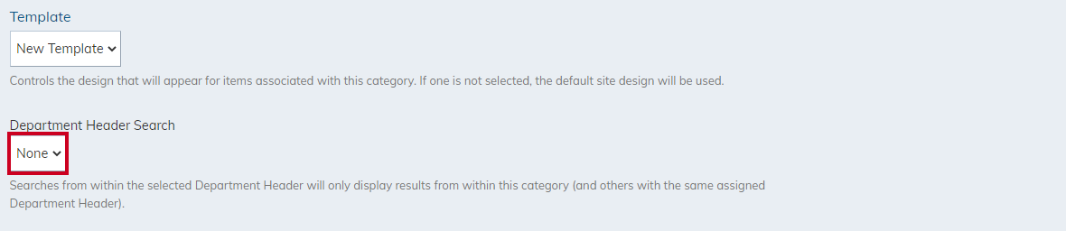 department header search