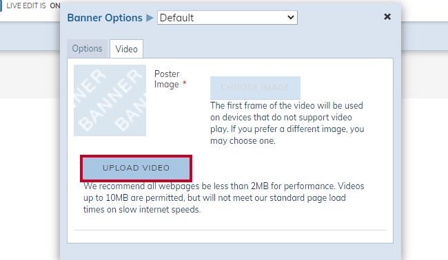 Upload Video button.