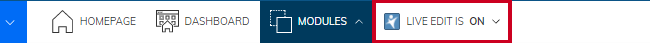 Live Edit state toggled to ON.