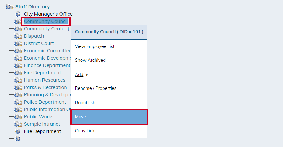 Move selected when hovering over an item.