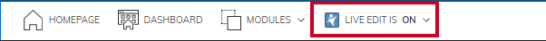 Live Edit state toggled to ON.
