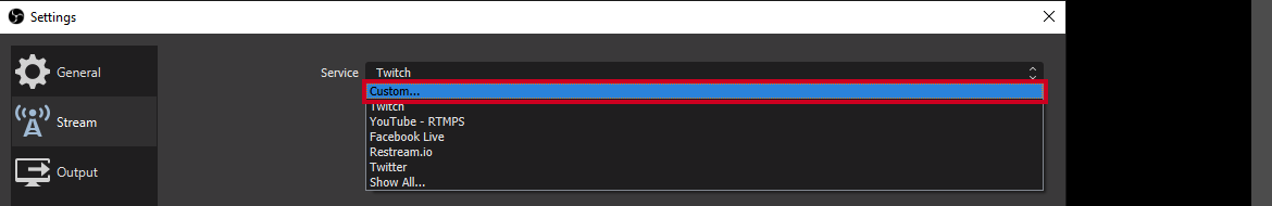 service dropdown custom