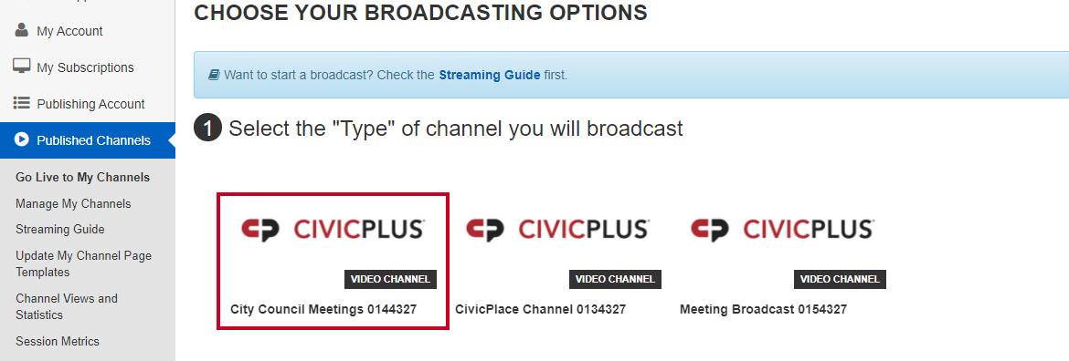select channel