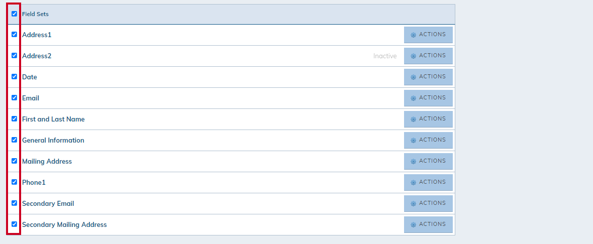 select all checkboxes