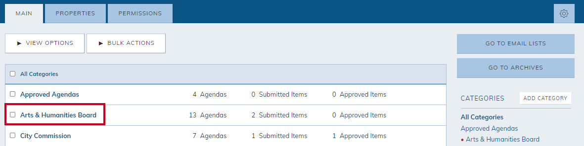 select a category