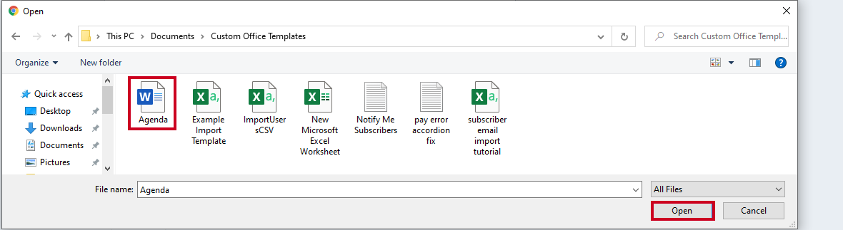 select file open