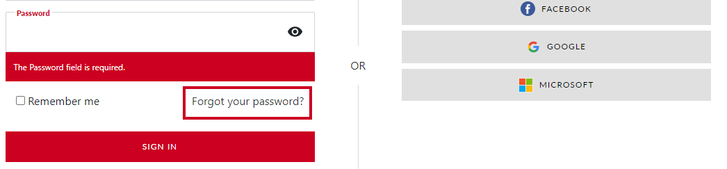 forgot your password