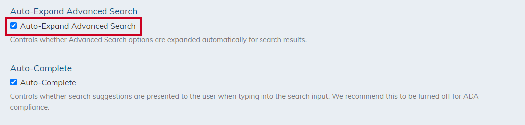 auto-expand advanced search checkbox
