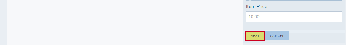The ePayment Product Price's next button.