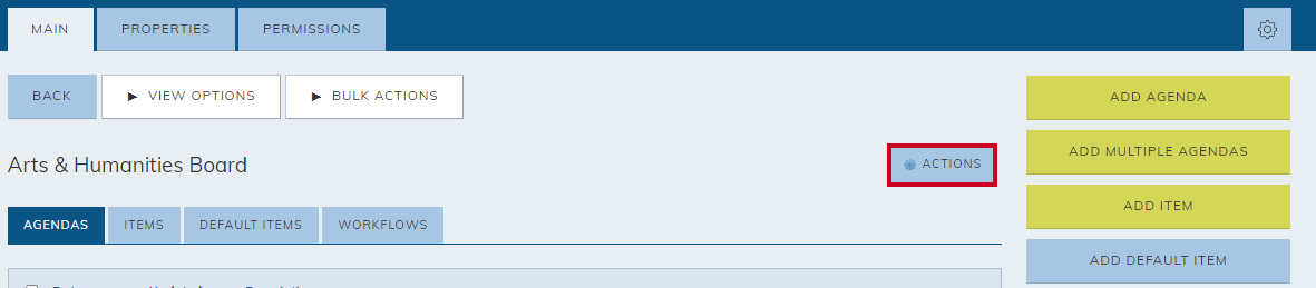 categor actions button