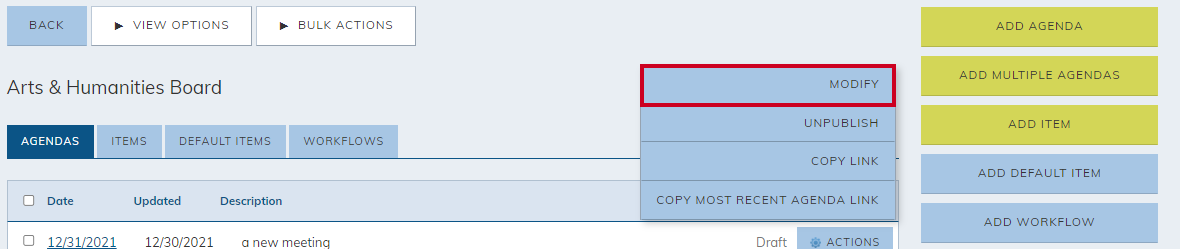 category actions modify