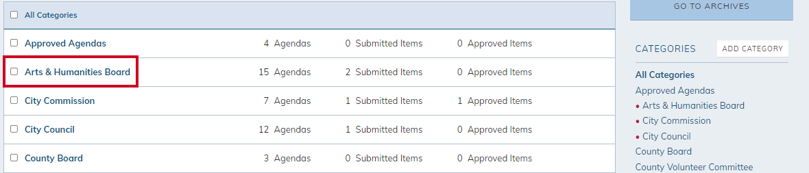 select a category