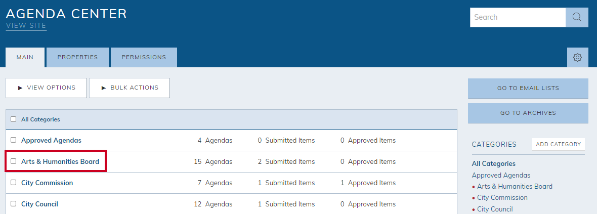 select a category