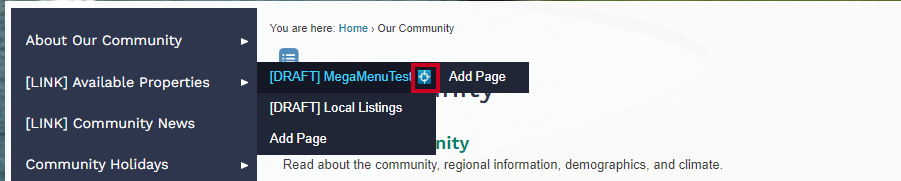 Move handle to drag and drop a page to a new location.