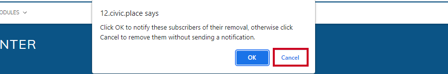 cancel for no notification