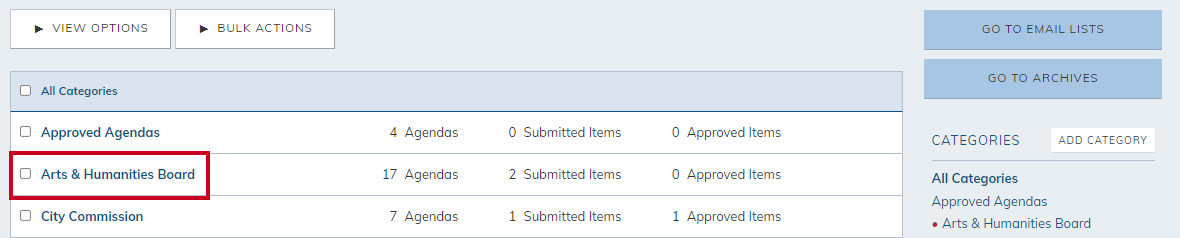 select a category