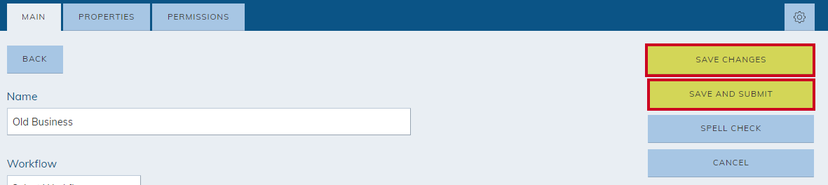 save changes or save and submit