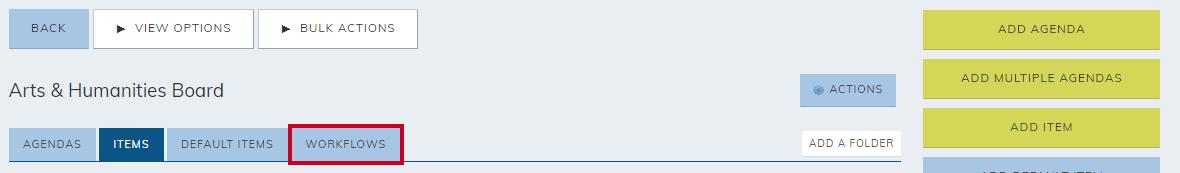 workflows tab