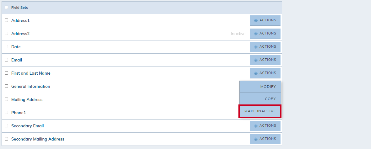 actions button menu, make inactive