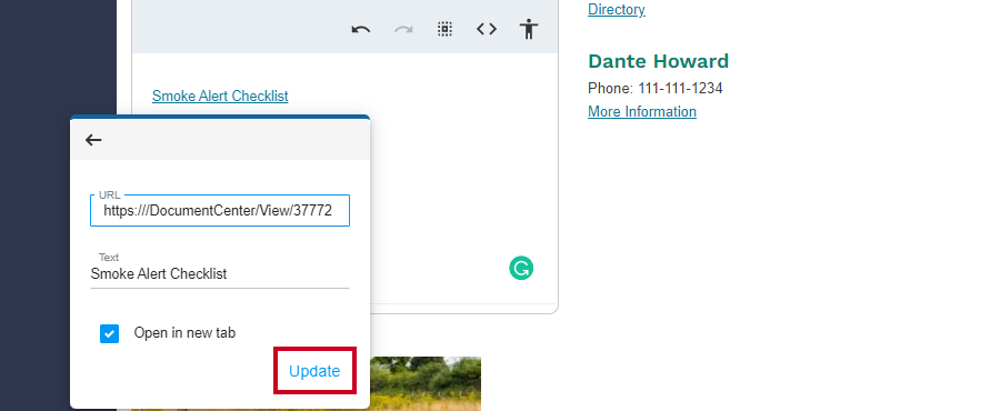 click update