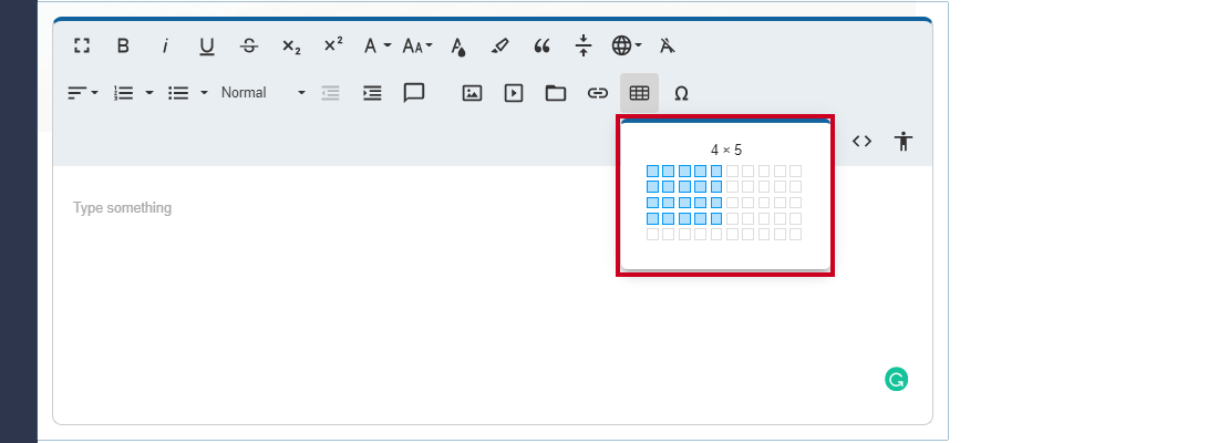 row and column selector