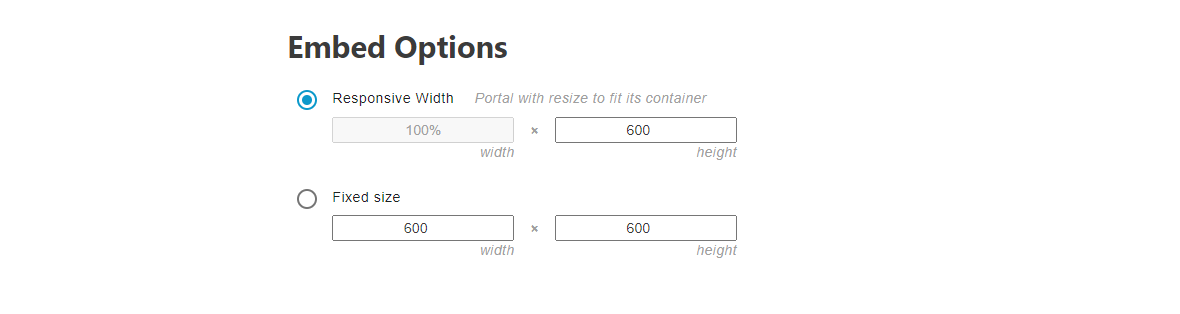 embed options