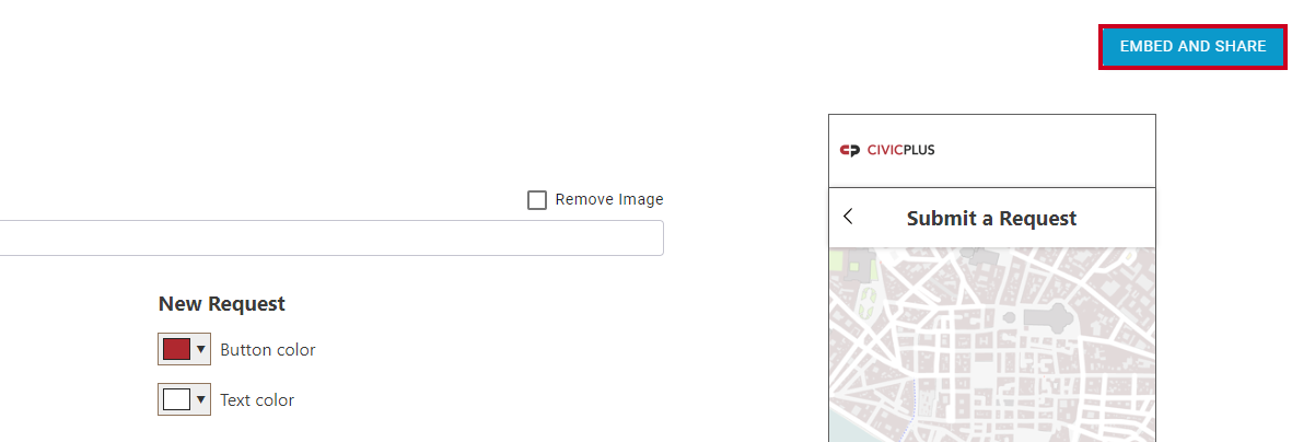 embed and share button
