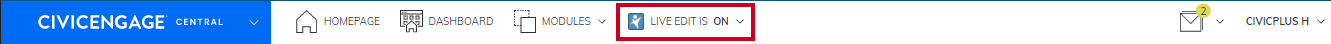 live edit is on
