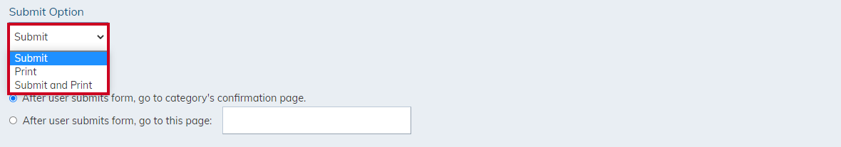 select an option