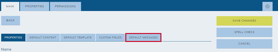 default messages
