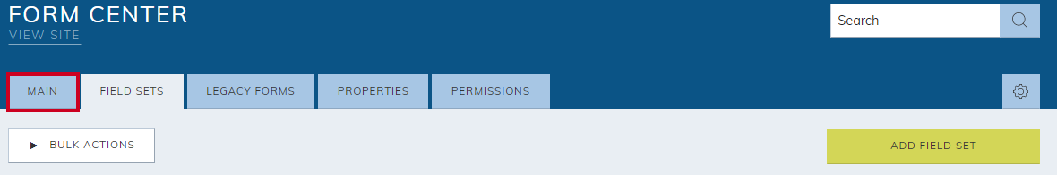 form center main tab