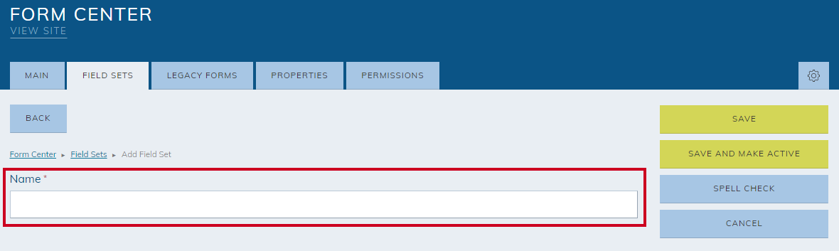 name your new field set